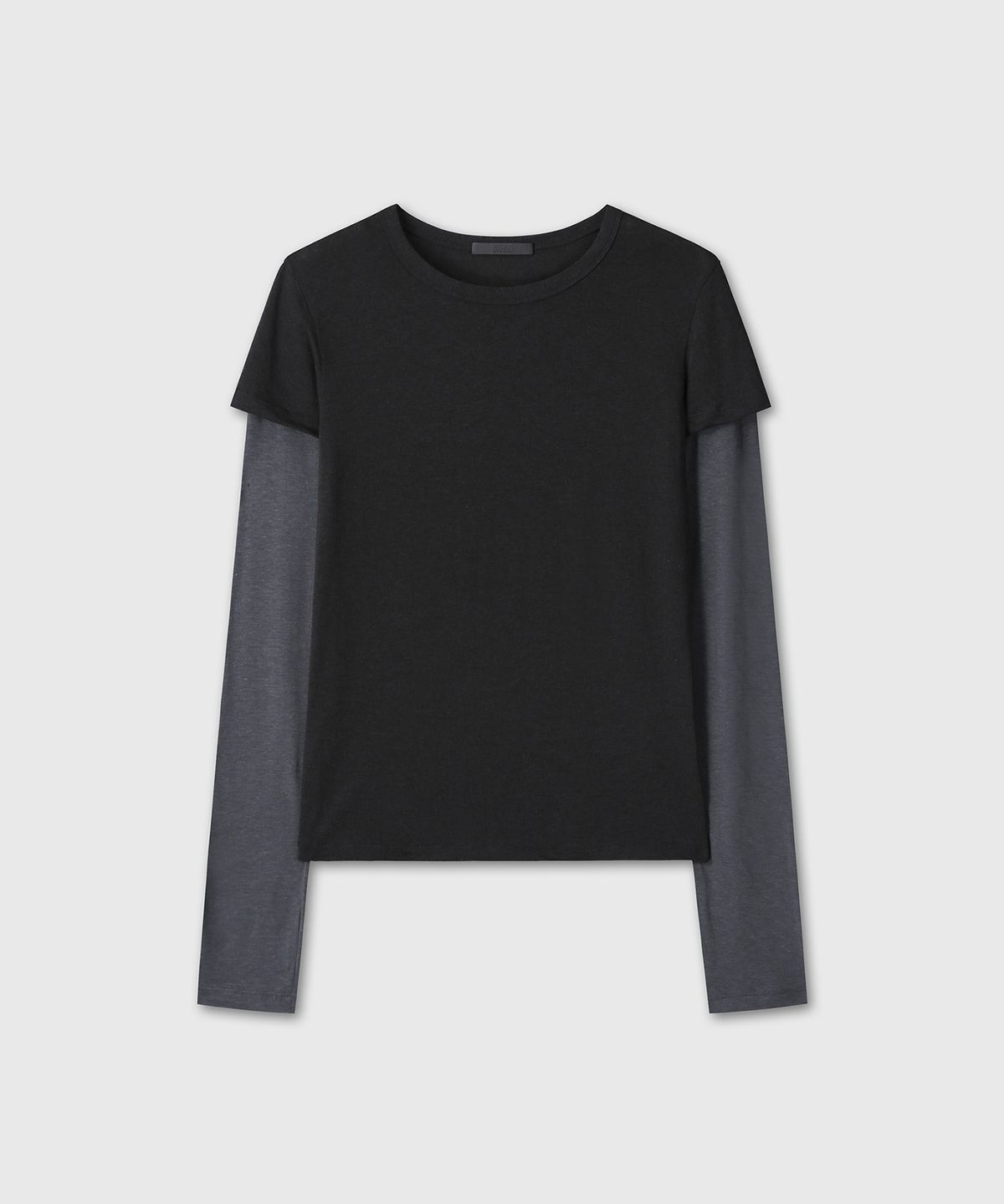 다이브인 우먼(DIVEIN WOMEN) CONTRAST LAYERED LONG SLEEVE (BLACK)