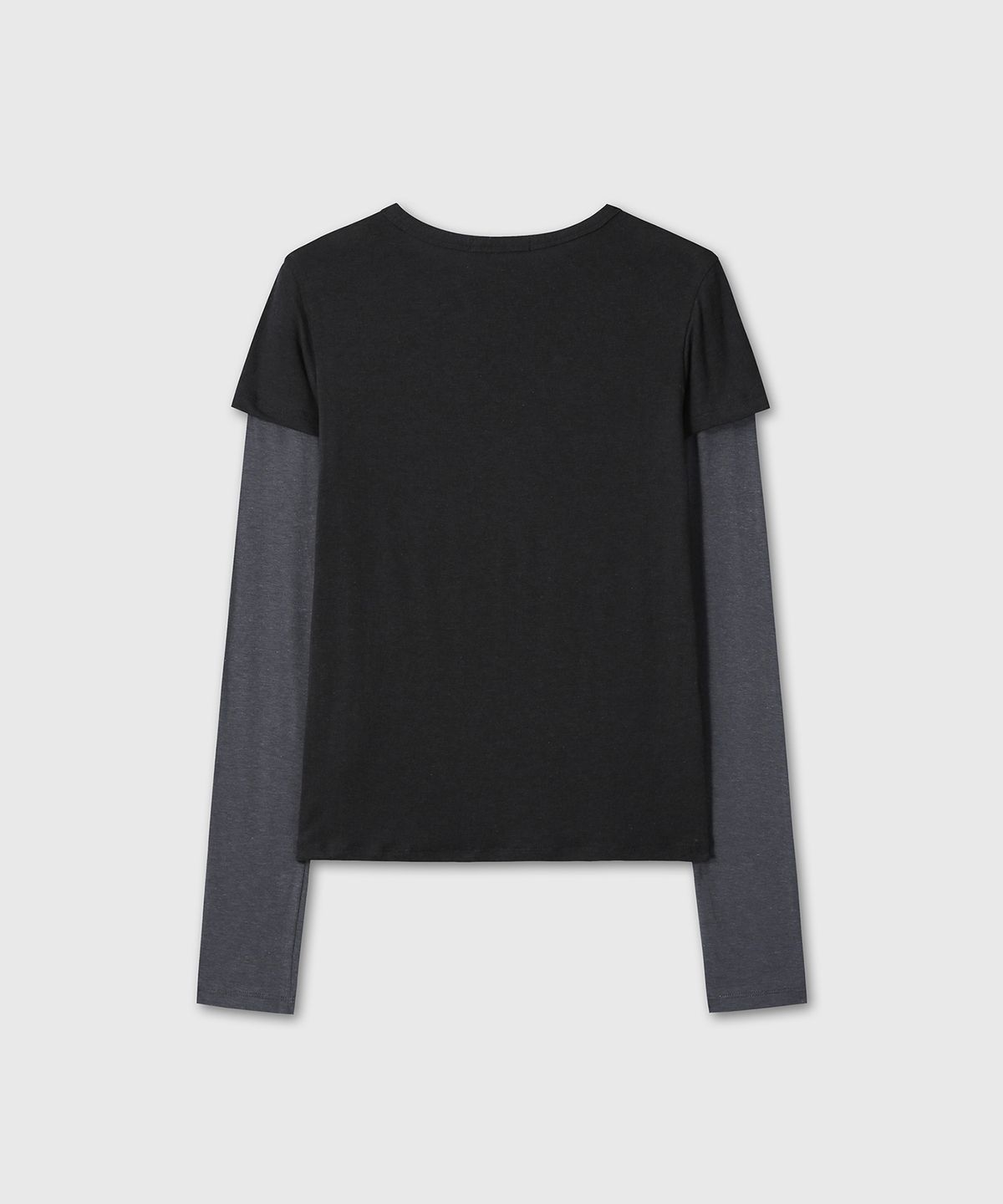다이브인 우먼(DIVEIN WOMEN) CONTRAST LAYERED LONG SLEEVE (BLACK)