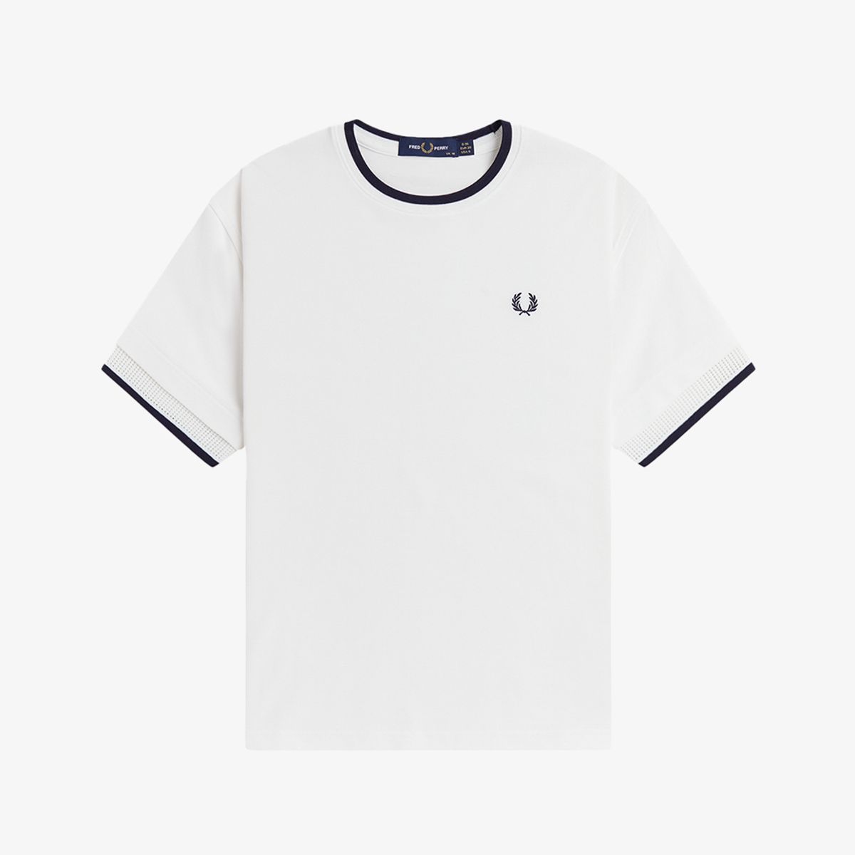 프레드페리(FRED PERRY) [Womens] 팁드 메쉬 피케 티셔츠 - 스노우 화이트 AFPF2612191-129