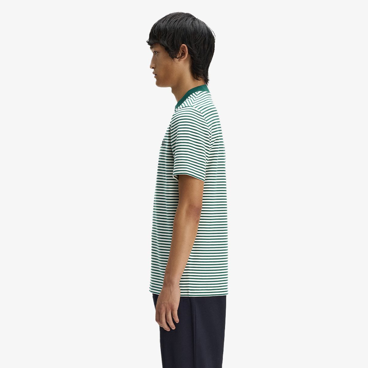 프레드페리(FRED PERRY) [Sharp] 파인 스트라이프 헤비웨이트 티셔츠 - 스포츠그린 AFPM2616581-Z18