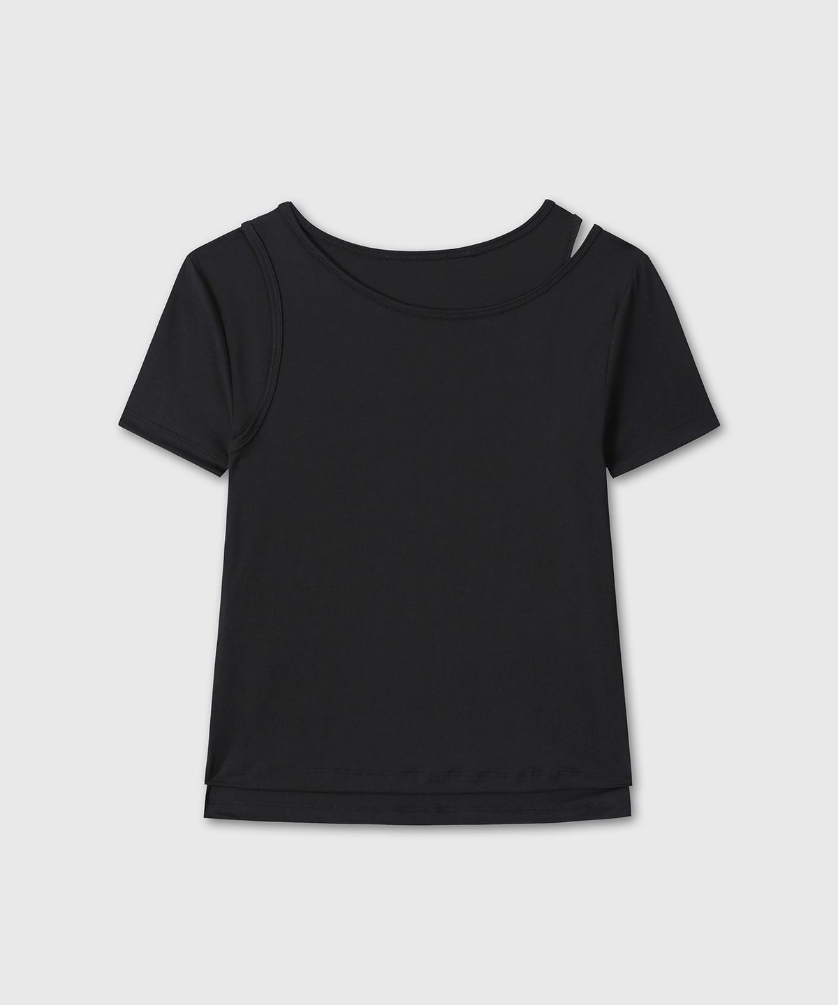다이브인 우먼(DIVEIN WOMEN) DOUBLE LAYERED T-SHIRTS (BLACK)