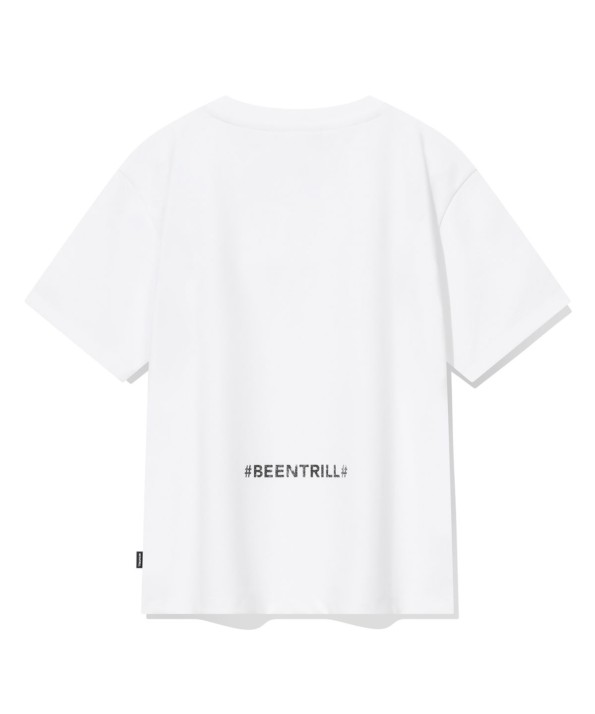 빈트릴(BEENTRILL) 우먼스 스탠다드 해시태그 슬림핏 반팔티(화이트)