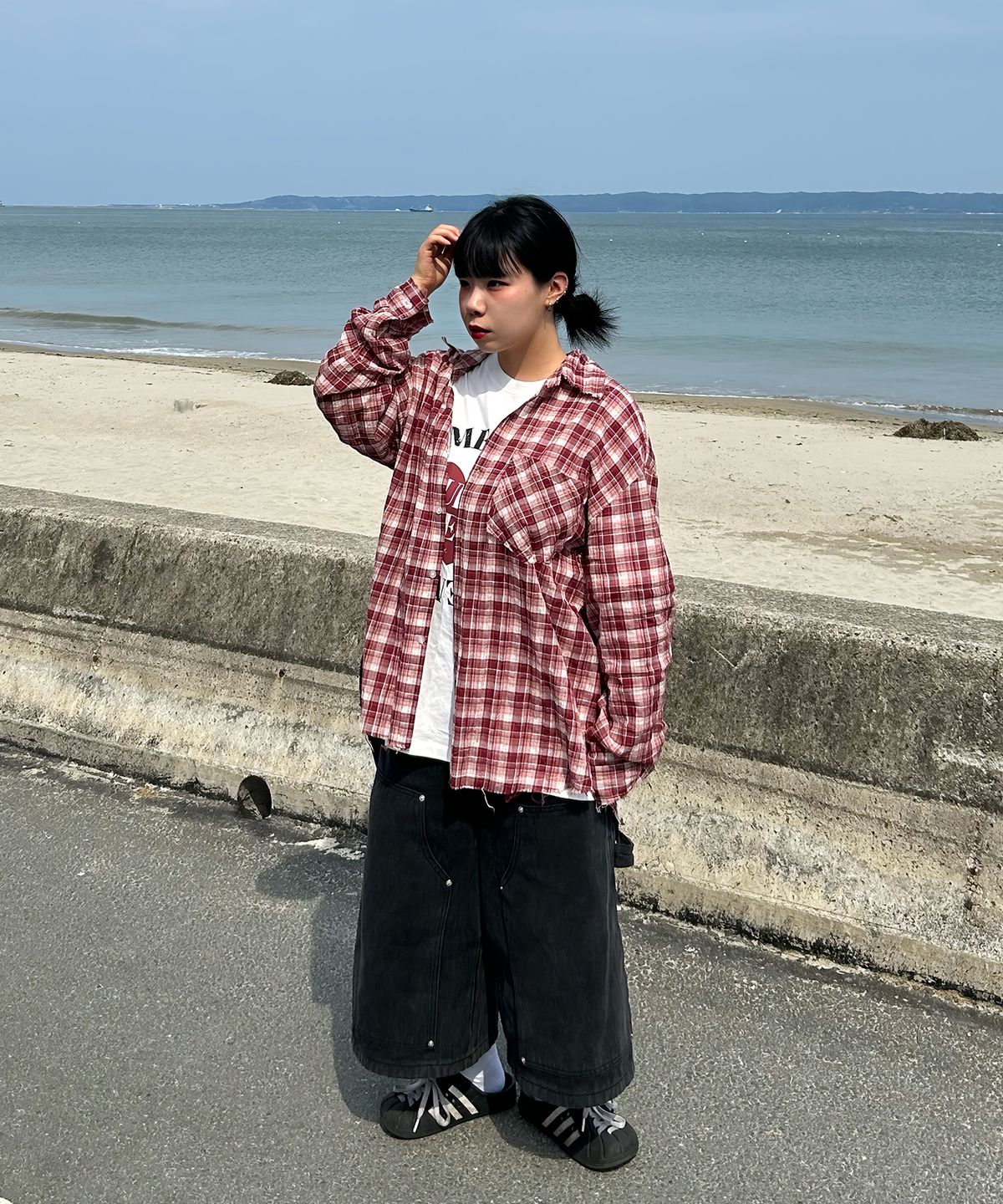 무븐(MOOVN) 버뮤다 워크웨어 카펜터 팬츠 쇼츠 워시드 블랙