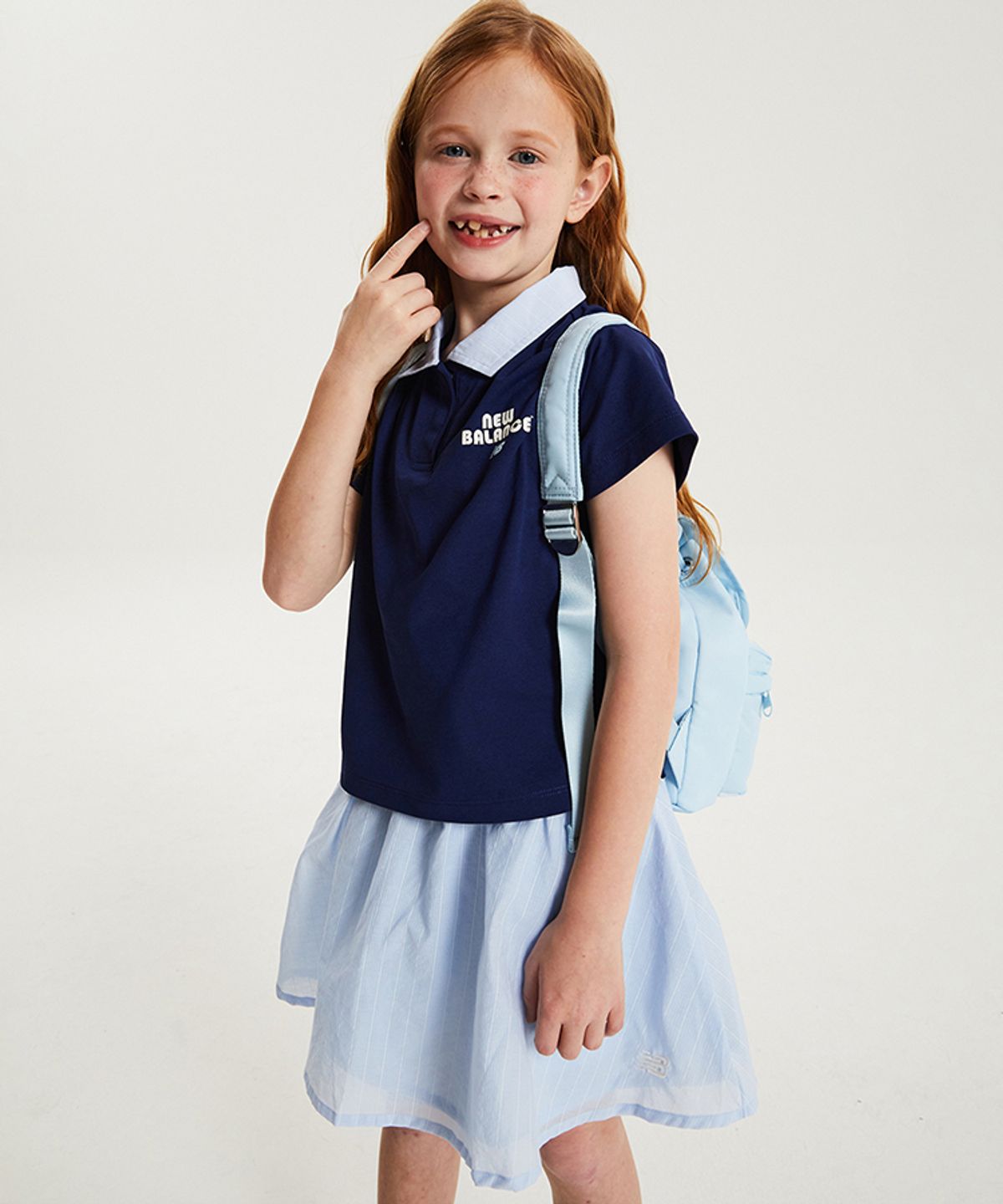 뉴발란스 키즈(NEWBALANCEKIDS) NBgC Cherry Blossom_아동 카라 반팔티 + 캉캉스커트 셋업 NK9YG2773G59