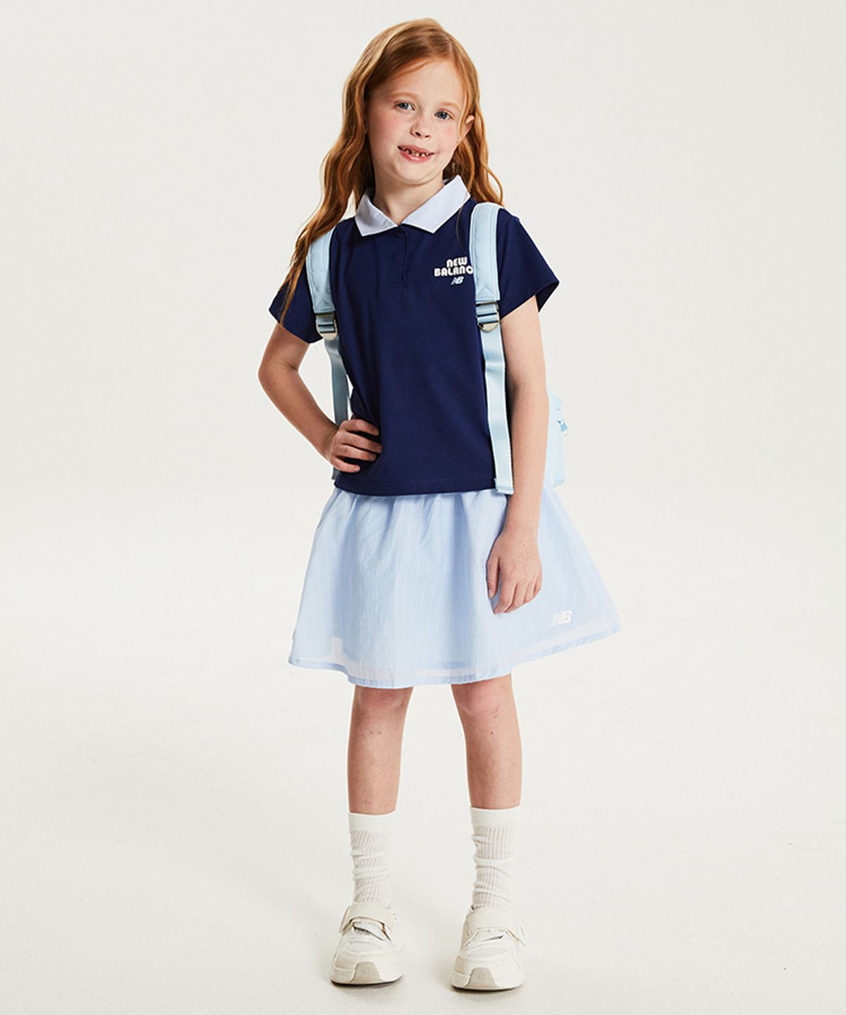 뉴발란스 키즈(NEWBALANCEKIDS) NBgC Cherry Blossom_아동 카라 반팔티 + 캉캉스커트 셋업 NK9YG2773G59