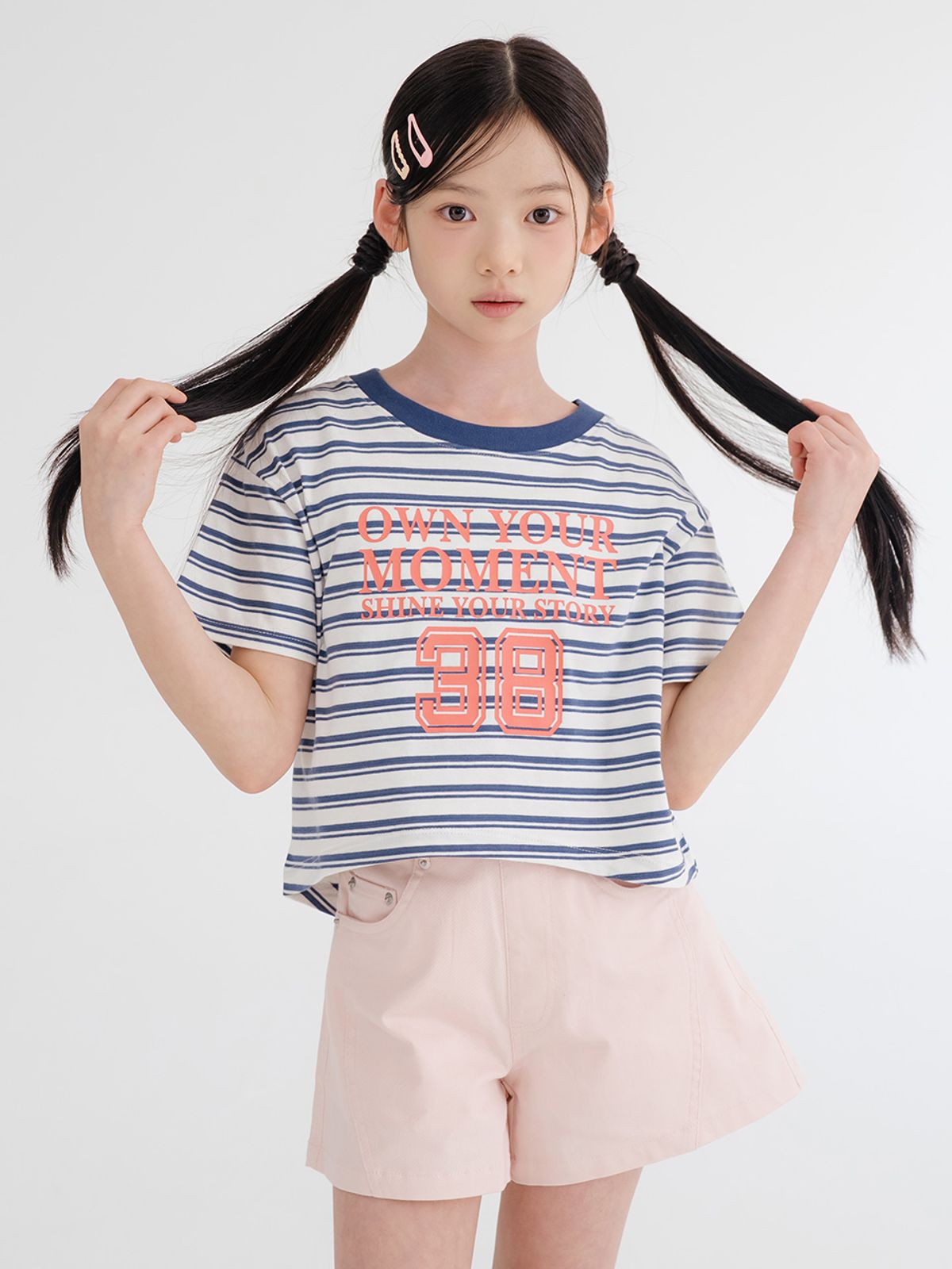 브렛테일러(BRETTAILOR) 핫썸머 팝핑 스트라이프 세미크롭티