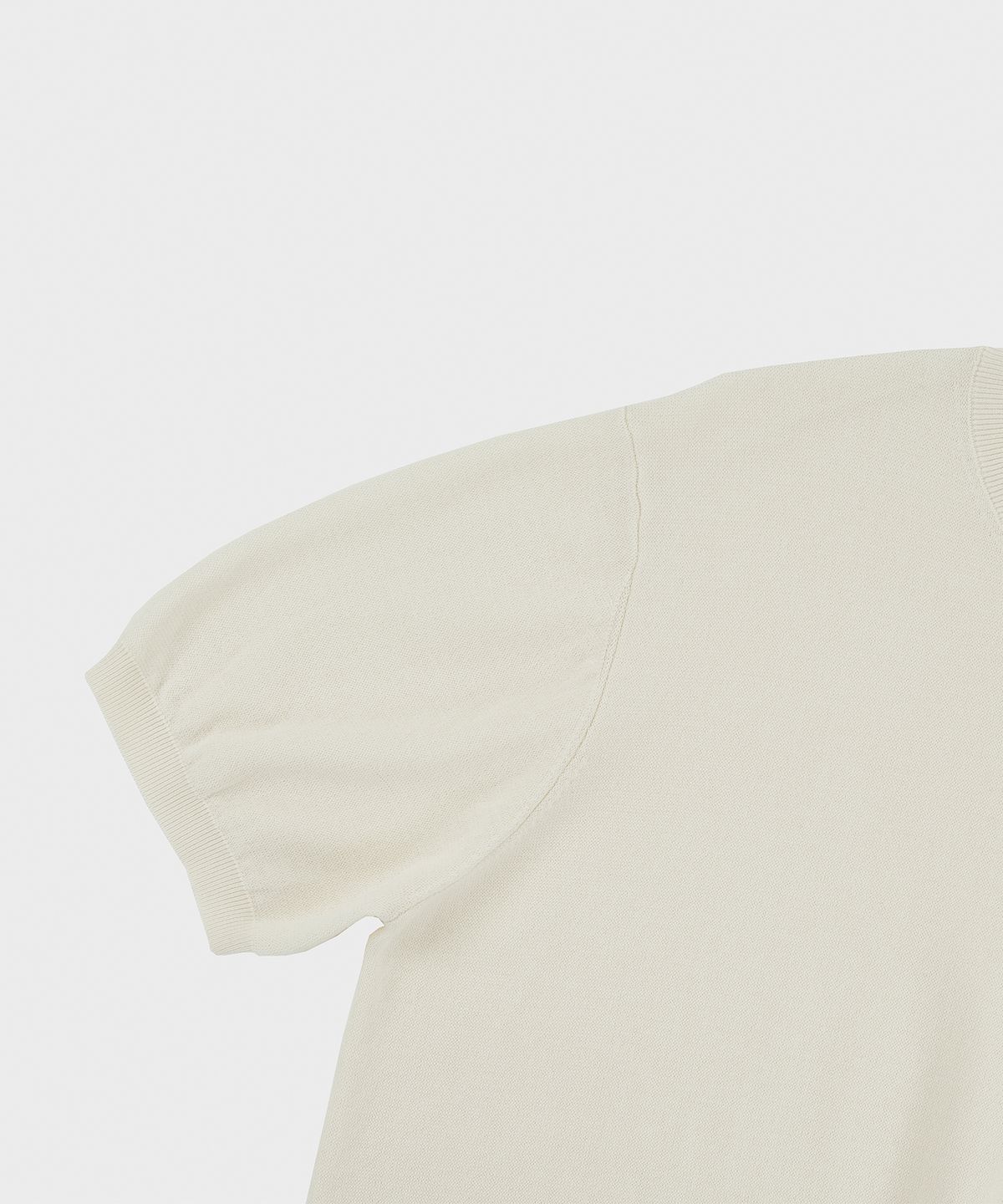 벨리프(BELLIEF) Essential Hard Twist Cotton Short Sleeve Knit (Ivory)