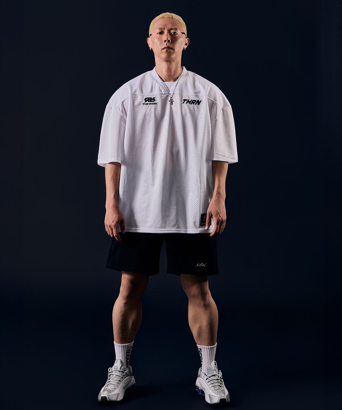 더랭크(THERANK) AIRGRID SPORTS MESH JERSEY [WHITE / BLACK]