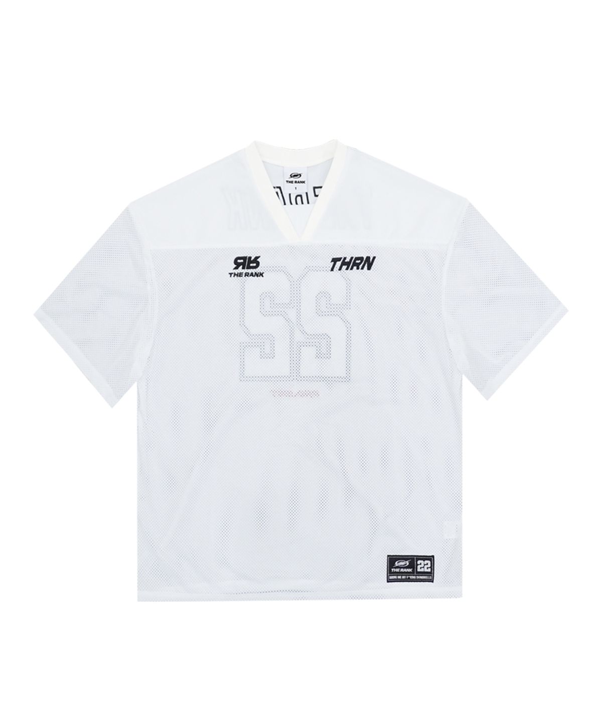 더랭크(THERANK) AIRGRID SPORTS MESH JERSEY [WHITE / BLACK]