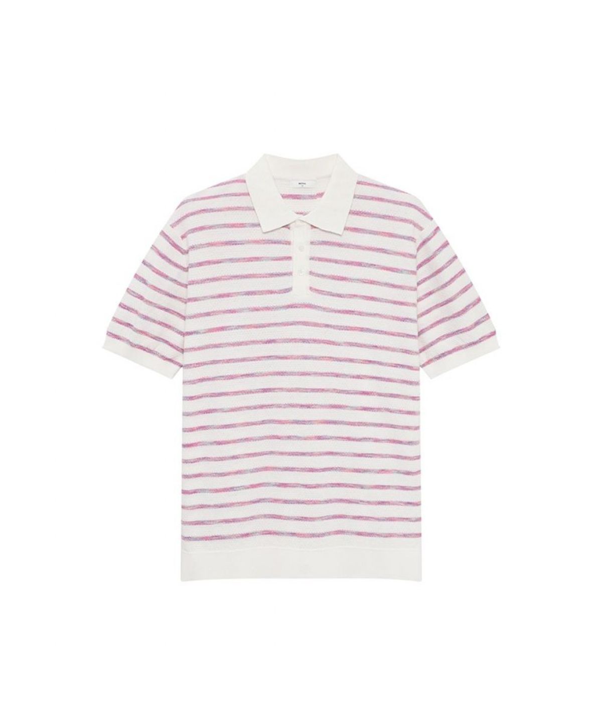 닥스셔츠(DAKS SHIRTS) 면혼방 스트라이프 반팔니트 화이트_OMS1SWTS101A1