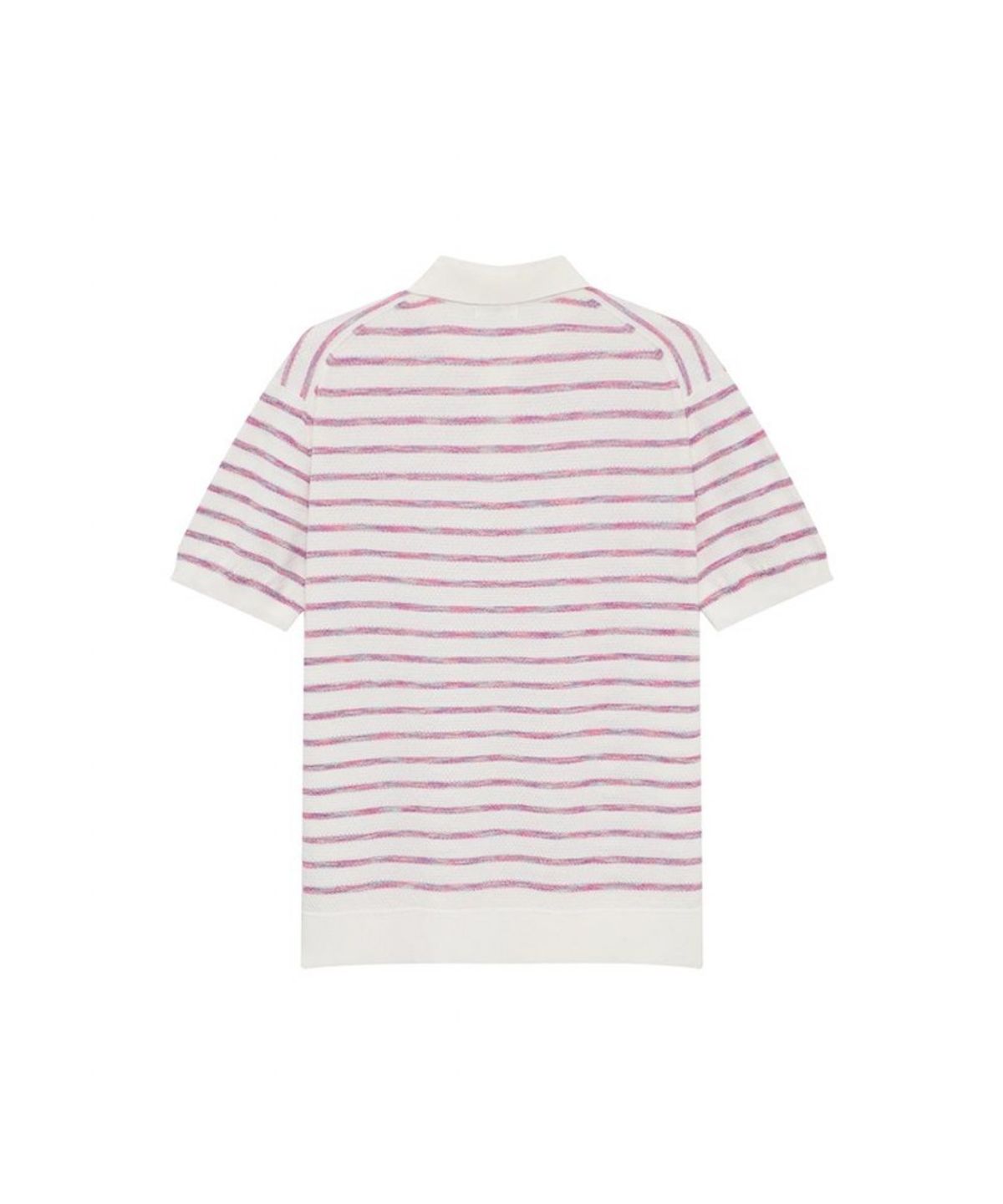 닥스셔츠(DAKS SHIRTS) 면혼방 스트라이프 반팔니트 화이트_OMS1SWTS101A1