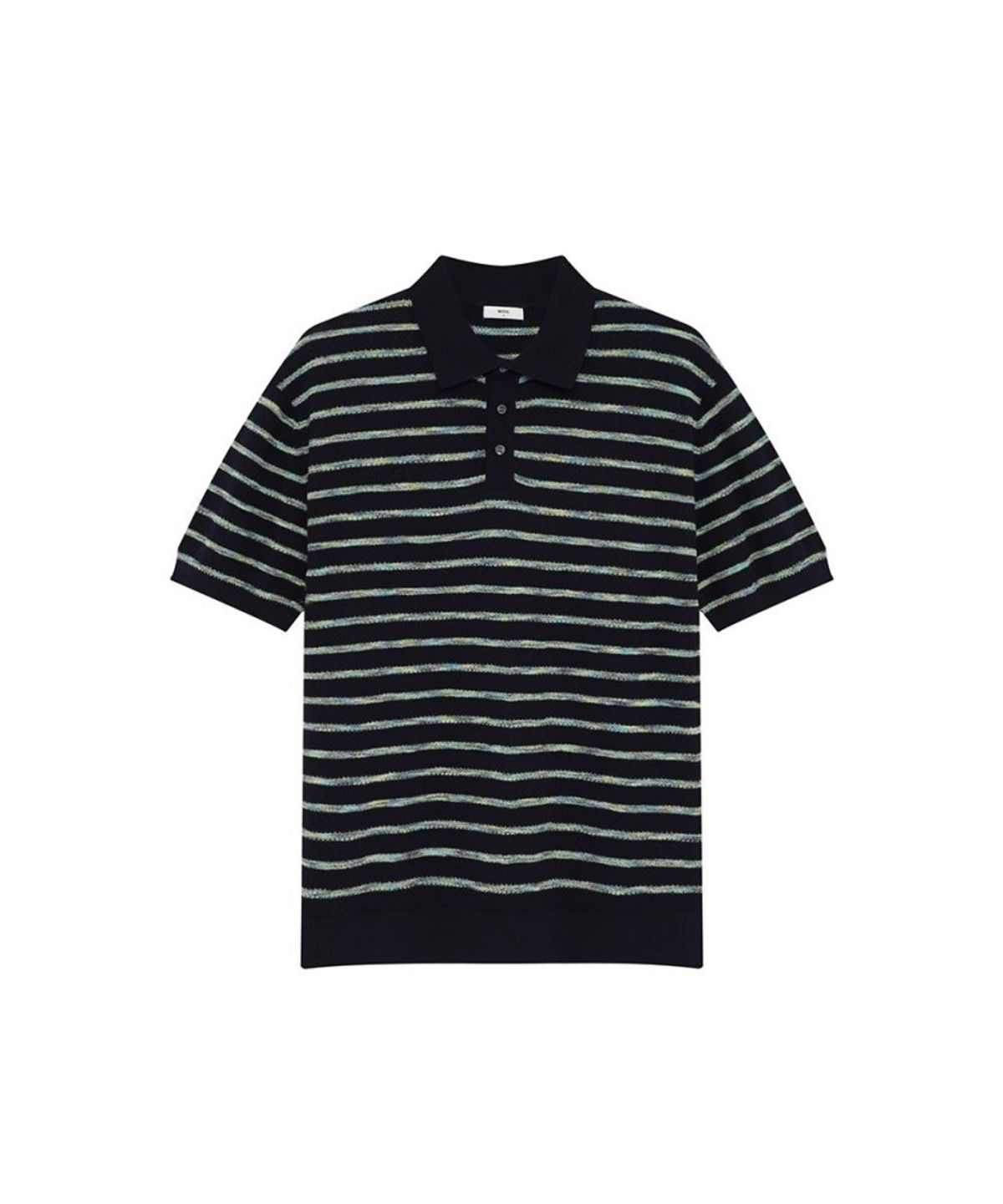 닥스셔츠(DAKS SHIRTS) 면혼방 스트라이프 반팔니트 네이비_OMS1SWTS101N1