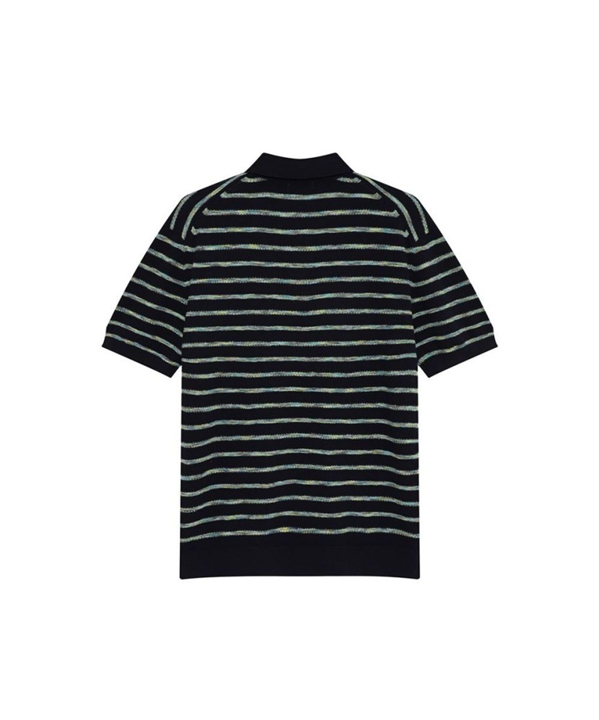 닥스셔츠(DAKS SHIRTS) 면혼방 스트라이프 반팔니트 네이비_OMS1SWTS101N1
