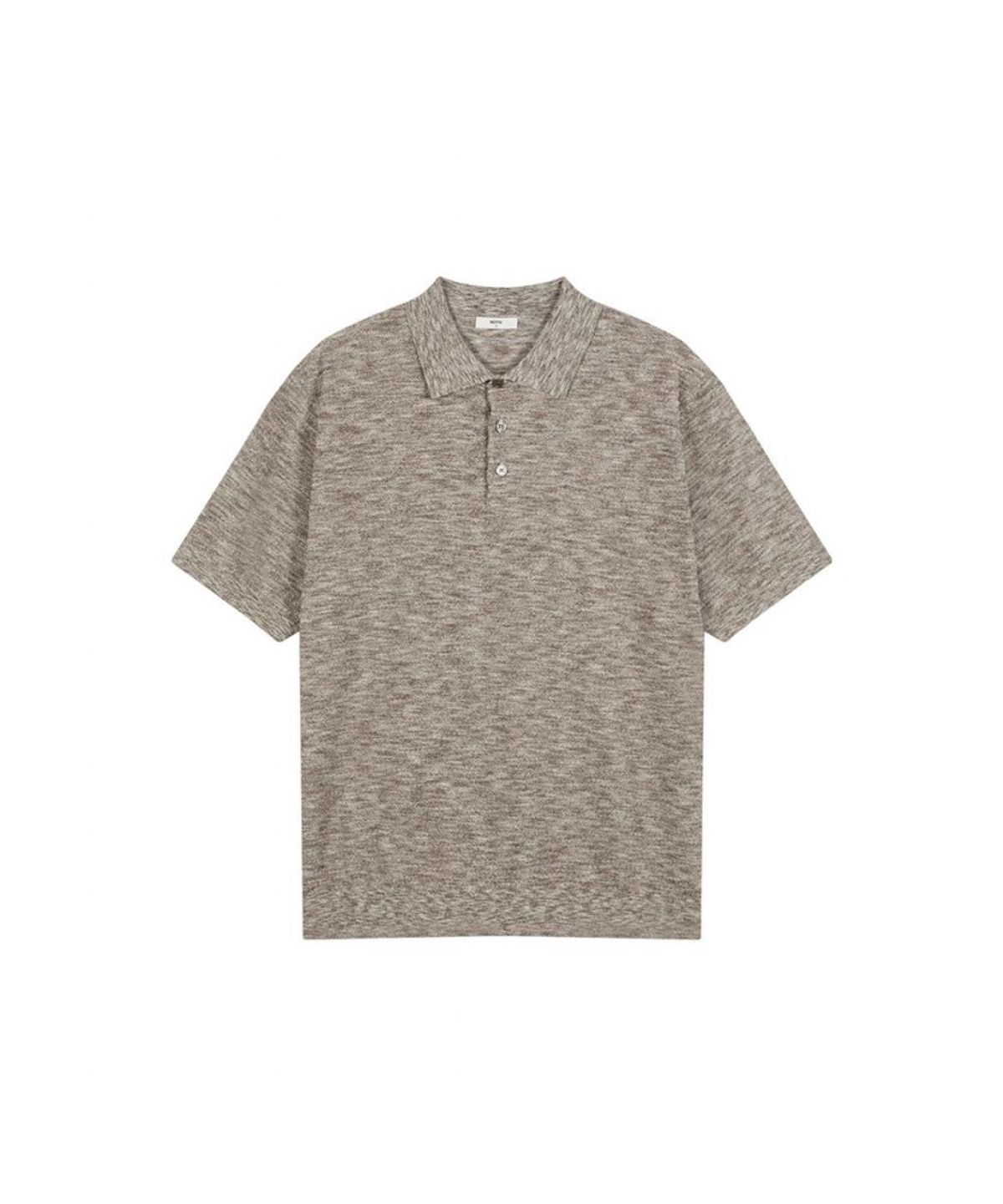 닥스셔츠(DAKS SHIRTS) 면혼방 린넨라이크 반팔니트 아이보리_OMS1SWTS102I1