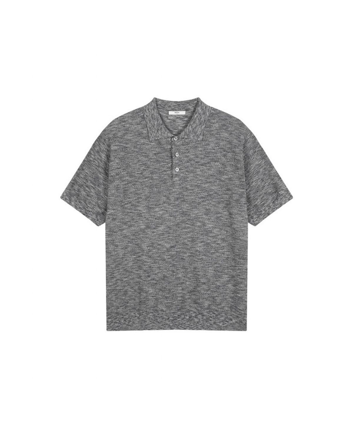 닥스셔츠(DAKS SHIRTS) 면혼방 린넨라이크 반팔니트 네이비_OMS1SWTS102N1