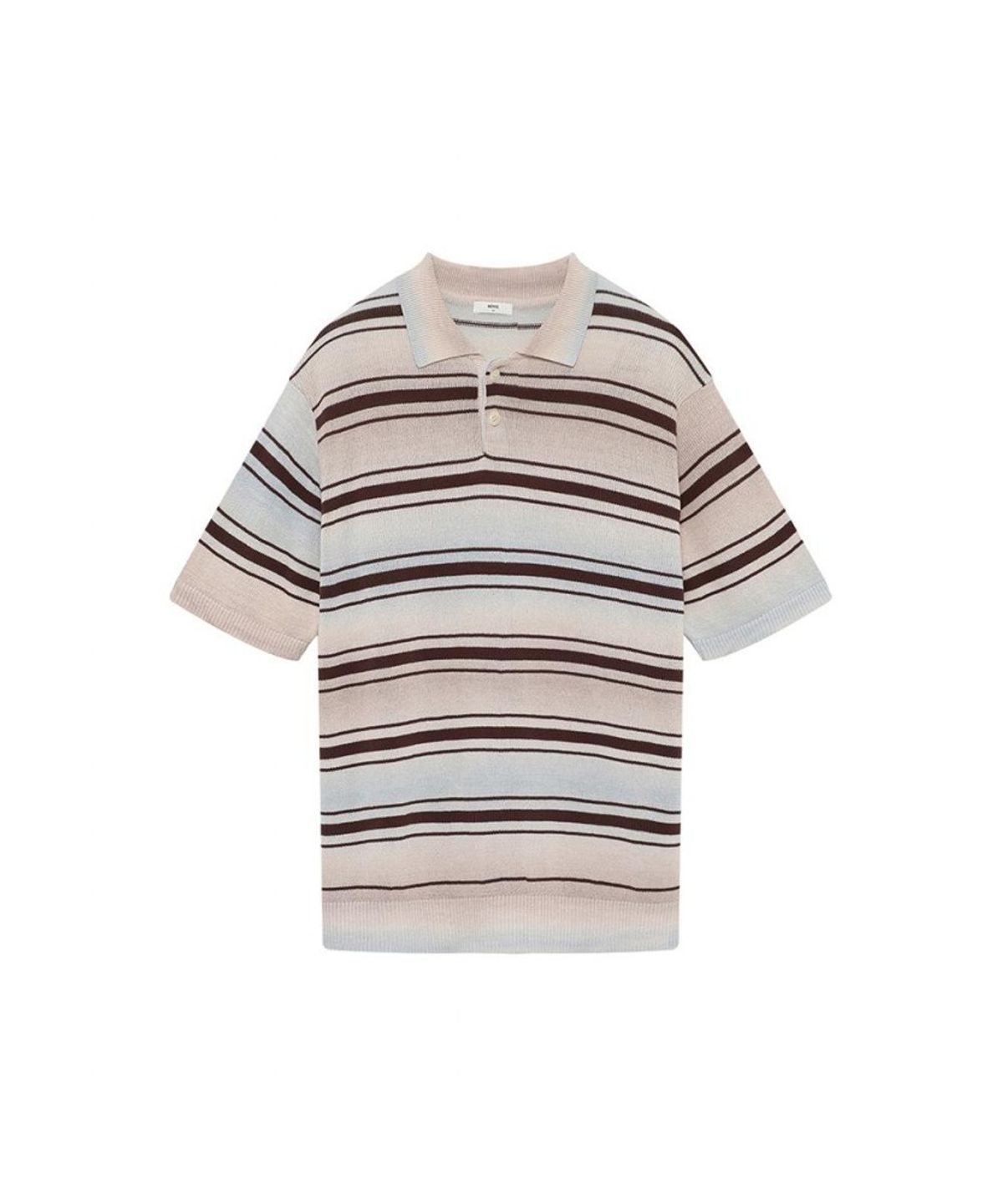 닥스셔츠(DAKS SHIRTS) 면혼방 그라데이션 스트라이프 반팔니트 그레이_OMS1SWTS103G1
