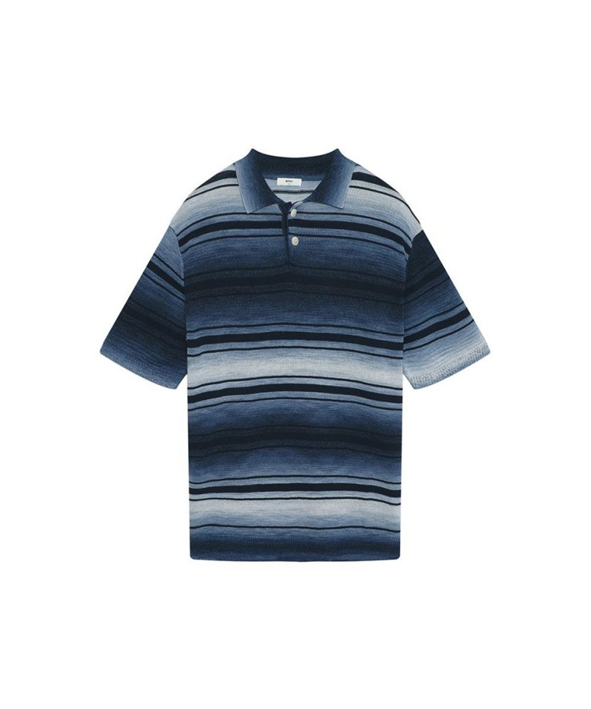 닥스셔츠(DAKS SHIRTS) 면혼방 그라데이션 스트라이프 반팔니트 네이비_OMS1SWTS103N1