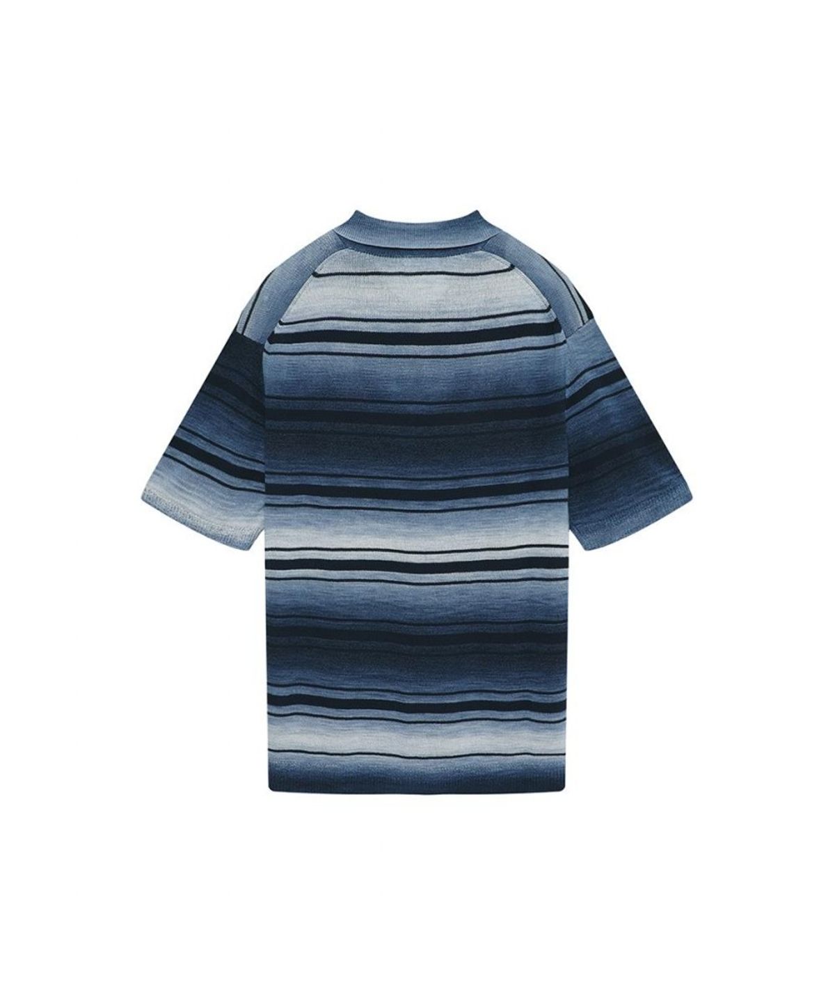 닥스셔츠(DAKS SHIRTS) 면혼방 그라데이션 스트라이프 반팔니트 네이비_OMS1SWTS103N1