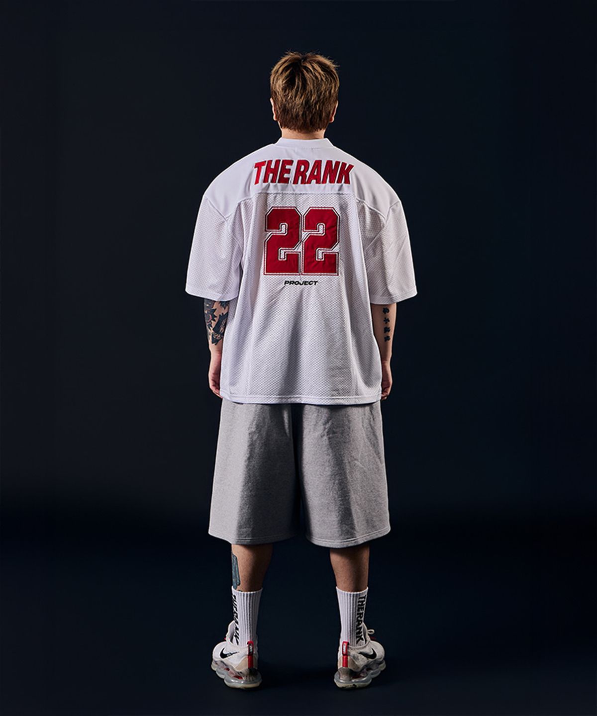 더랭크(THERANK) AIRGRID SPORTS MESH JERSEY [WHITE / RED]