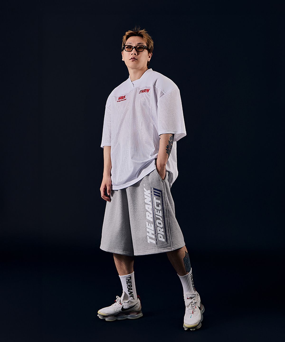 더랭크(THERANK) AIRGRID SPORTS MESH JERSEY [WHITE / RED]
