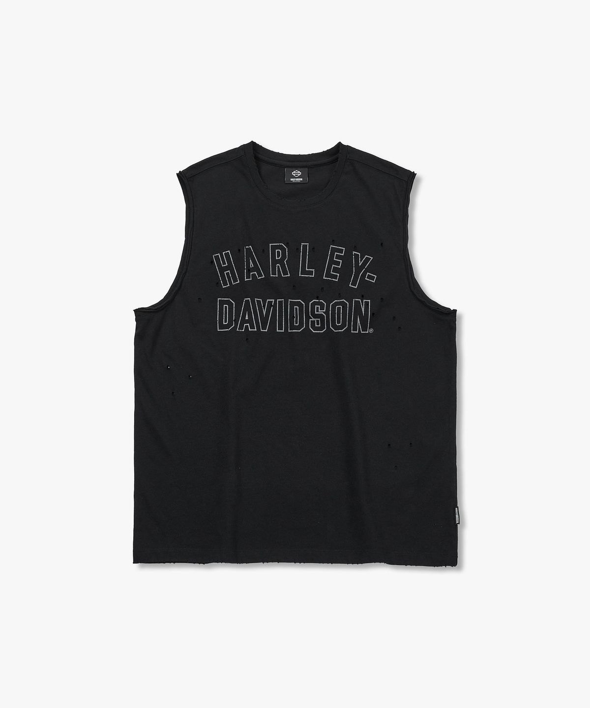 할리데이비슨 컬렉션스®(HARLEY-DAVIDSON COLLECTIONS®) 디스트로이드 할리 슬리브리스 탑 블랙_HH16111073