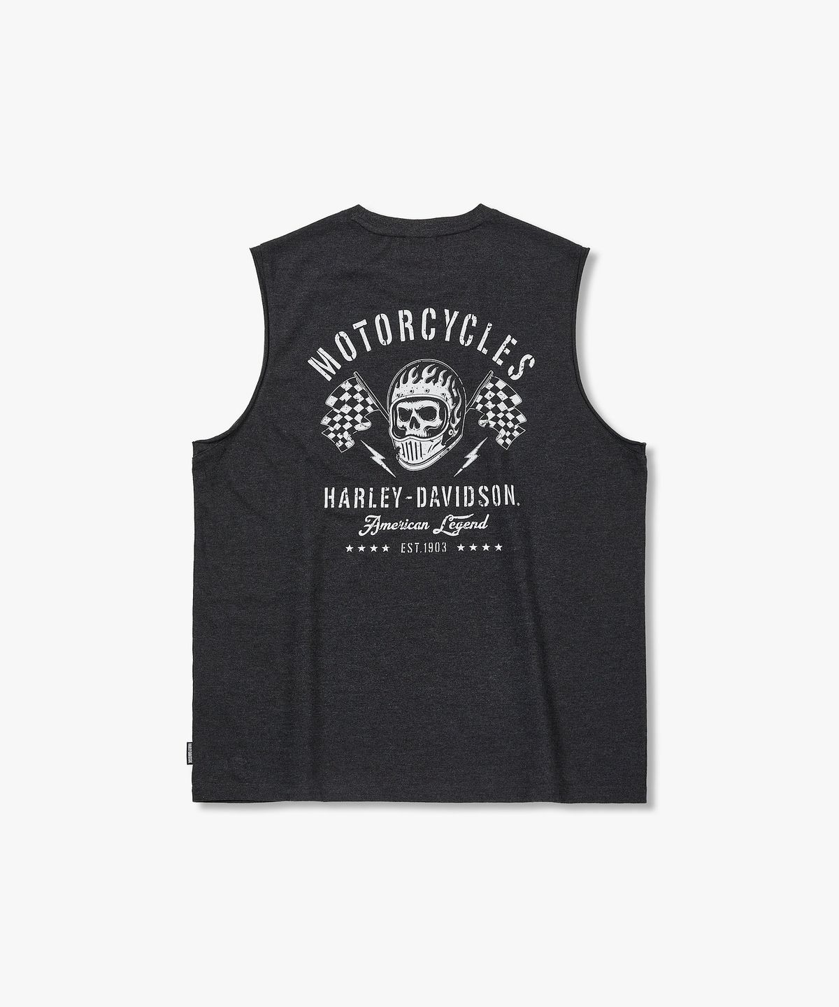 할리데이비슨 컬렉션스®(HARLEY-DAVIDSON COLLECTIONS®) 빈티지 스컬 슬리브리스 멜란지 그레이_HH16111072