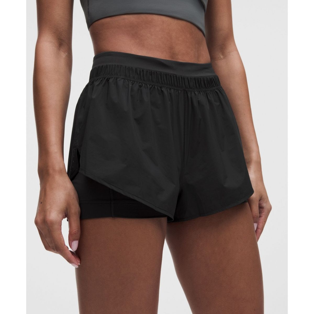 룰루레몬(LULULEMON) 트랜스루센트 투인원 하이라이즈 쇼츠 3inch  BLK