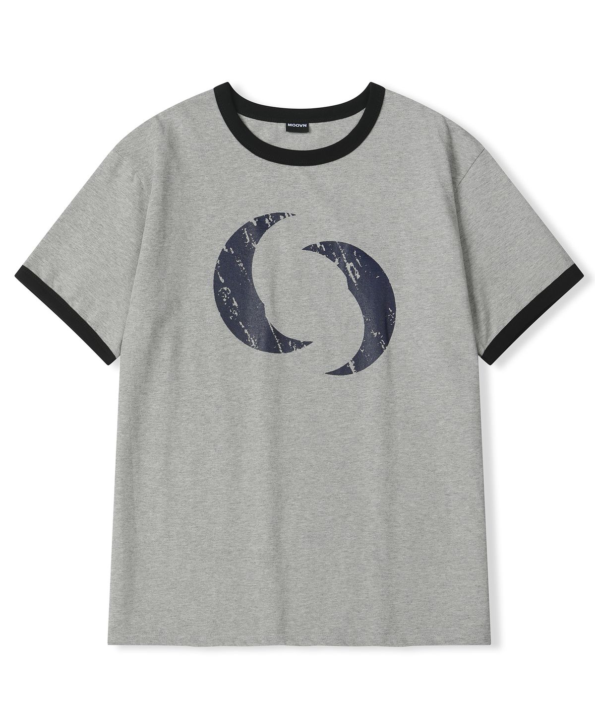 무븐(MOOVN) TWIN MOON 링거 반팔 티셔츠 그레이