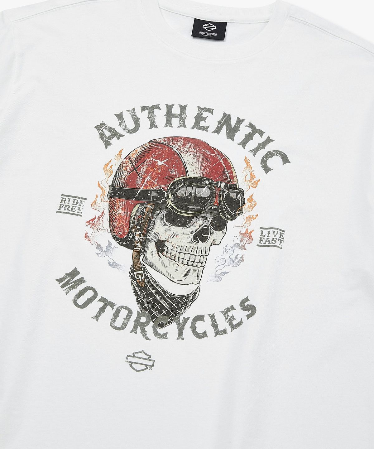 할리데이비슨 컬렉션스®(HARLEY-DAVIDSON COLLECTIONS®) [본라이더] 스컬 티셔츠 화이트_HH16111076