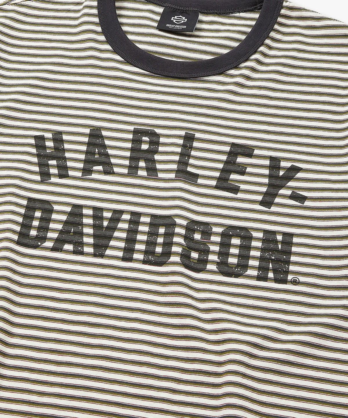 할리데이비슨 컬렉션스®(HARLEY-DAVIDSON COLLECTIONS®) 플랫트랙 스트라이프 티셔츠 그린_HH16111060