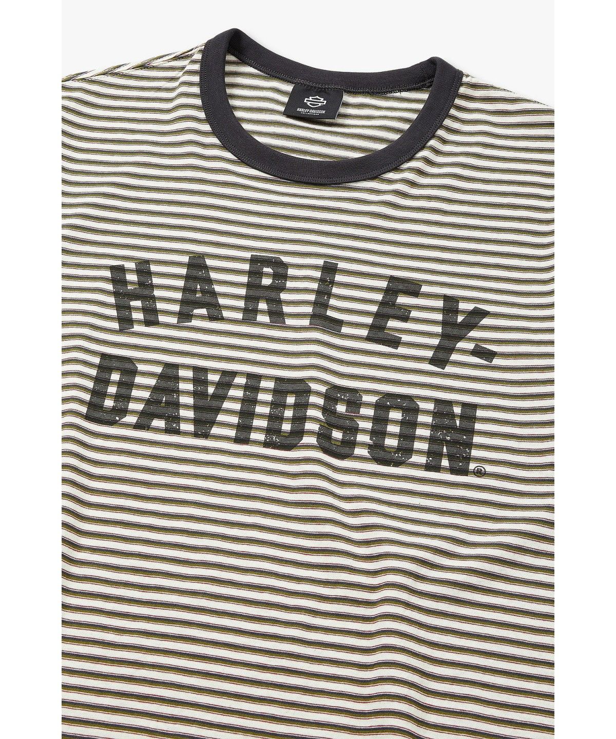 할리데이비슨 컬렉션스®(HARLEY-DAVIDSON COLLECTIONS®) 플랫트랙 스트라이프 티셔츠 그린_HH16111060