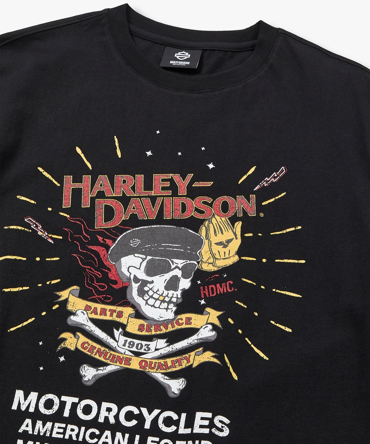 할리데이비슨 컬렉션스®(HARLEY-DAVIDSON COLLECTIONS®) 할리 스컬글러브 티셔츠 블랙_HH16111057