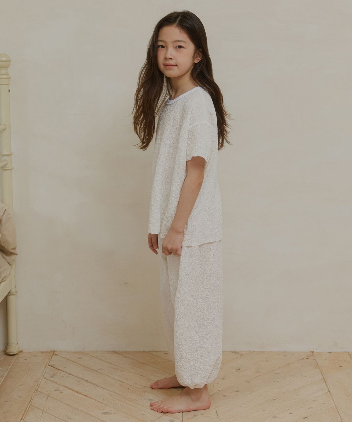 웬즈데이오아시스 키즈(WEDNESDAYOASIS KIDS) [Kids]버블 밴딩 팬츠_IVORY(WB6ST01)