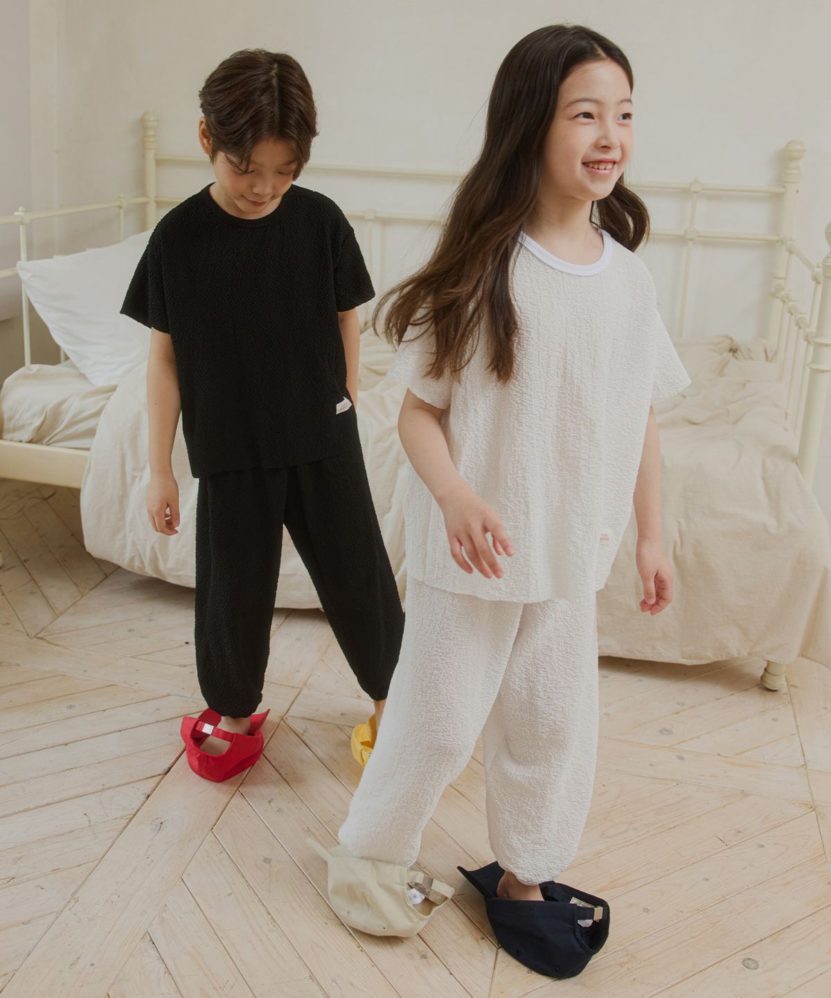 웬즈데이오아시스 키즈(WEDNESDAYOASIS KIDS) [Kids]버블 밴딩 팬츠_IVORY(WB6ST01)