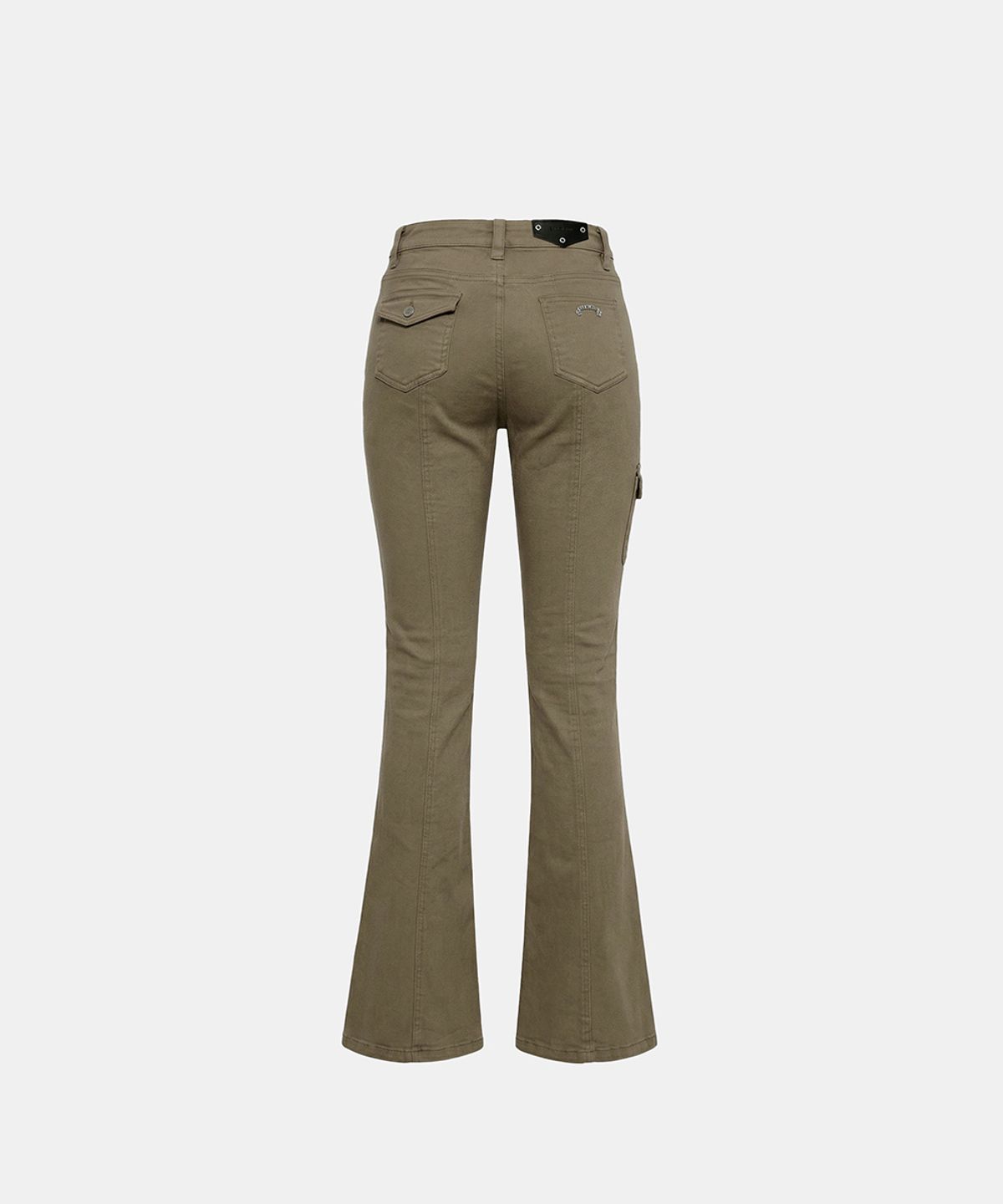 배드블러드(BADBLOOD) 109 Low-Rise Cargo Bootcut Pants - Khaki