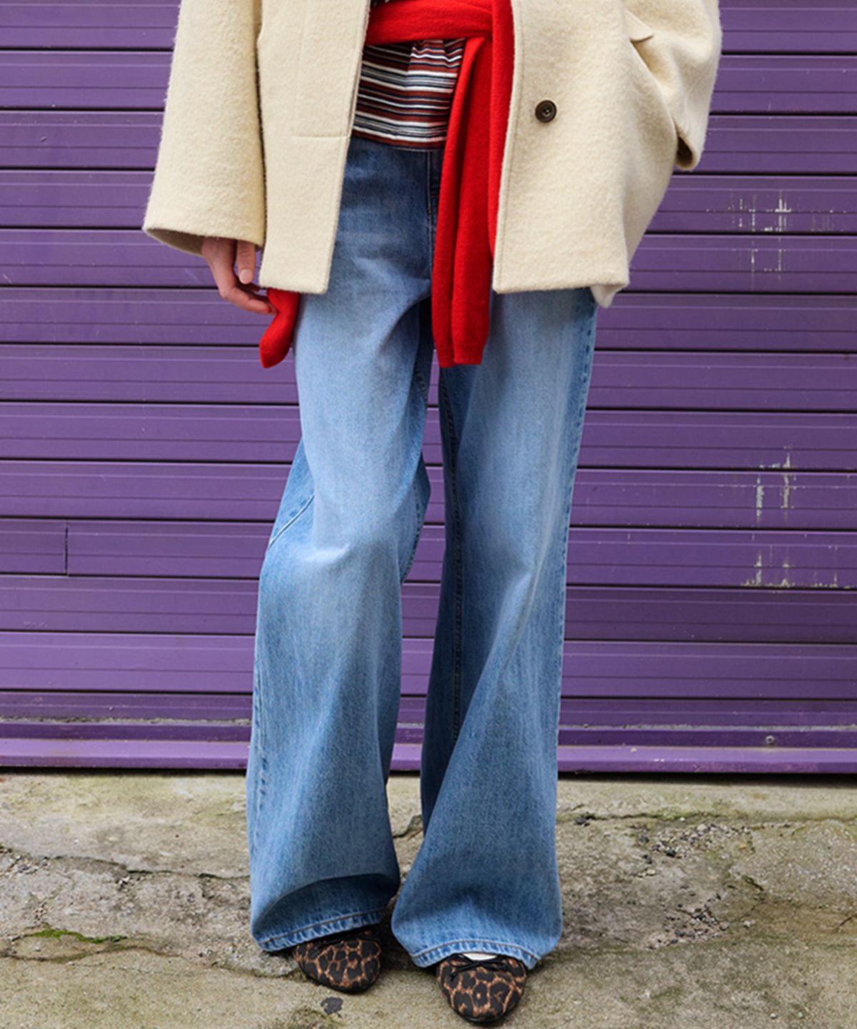 뮈르뮈르(MURMURE) 리뉴어 와이드 부츠컷 데님 팬츠_Renewer Pants