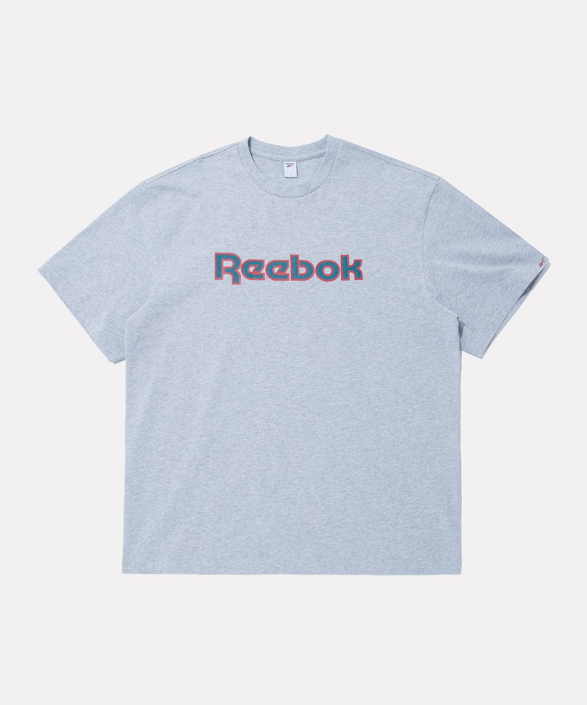 리복(REEBOK) [리복x발란사] 레터링 로고 반팔티 - 멜란지 그레이