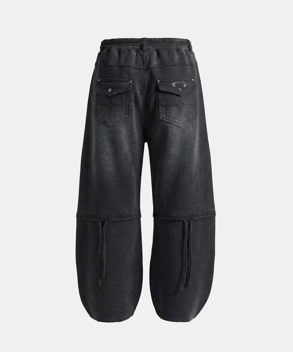 MUSINSA | BADBLOOD Destroyed Raw-Edge Joggers - Denim Black