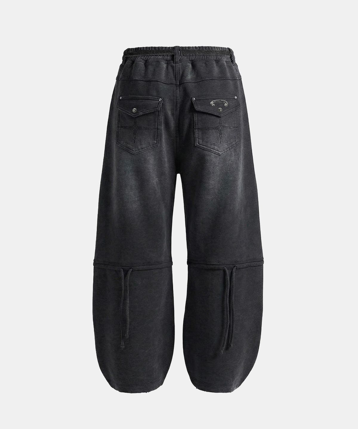 배드블러드(BADBLOOD) Destroyed Raw-Edge Joggers - Denim Black
