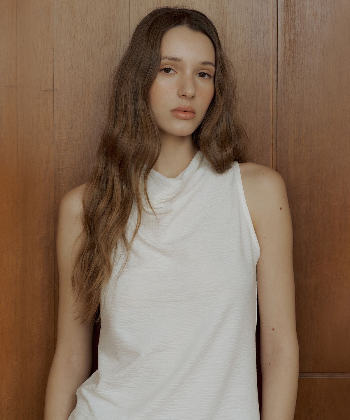오떼뜨(OCTETTE) RIB JERSEY COWL SLEEVELESS_2COLOR