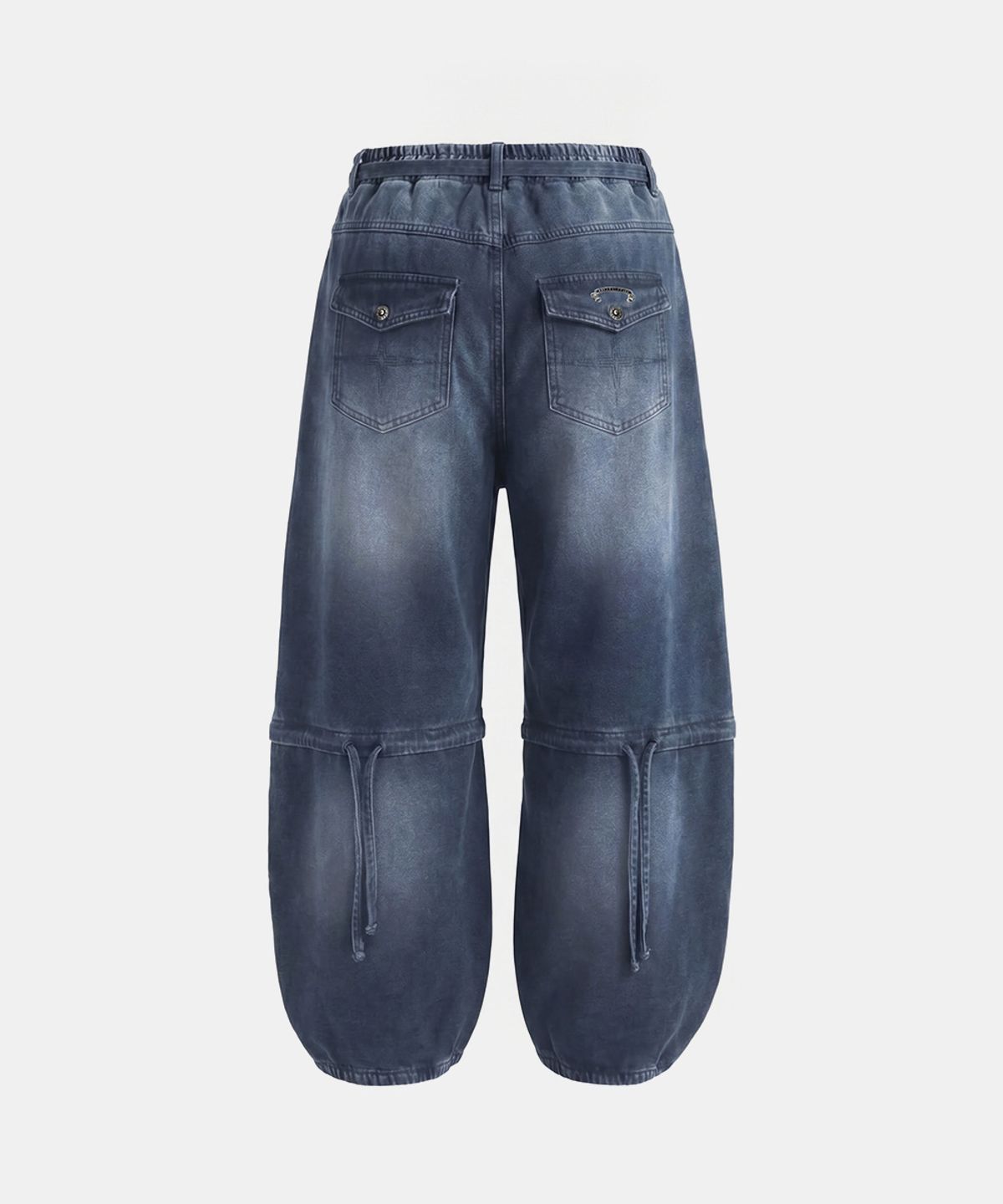 배드블러드(BADBLOOD) Destroyed Raw-Edge Joggers - Denim Blue