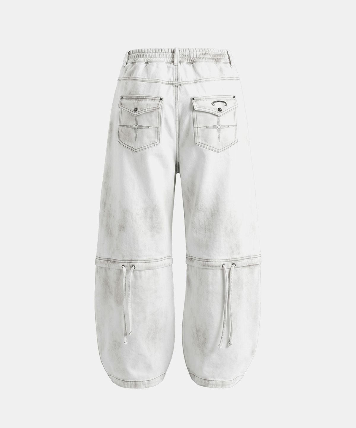 배드블러드(BADBLOOD) Destroyed Raw-Edge Joggers - White