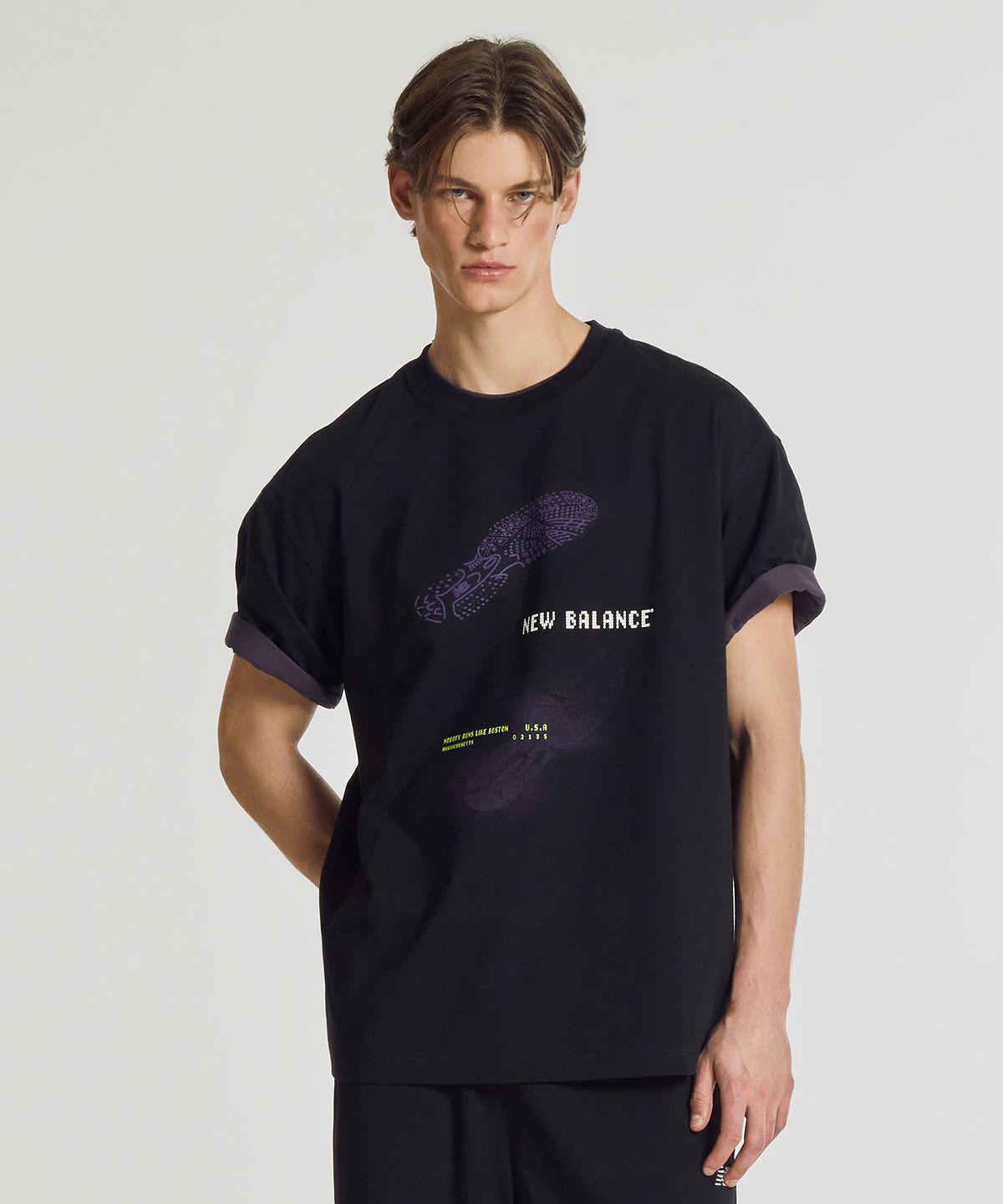 뉴발란스(NEW BALANCE) NBNEG31703 / UNI 트랙스터 반팔티 (BLACK)