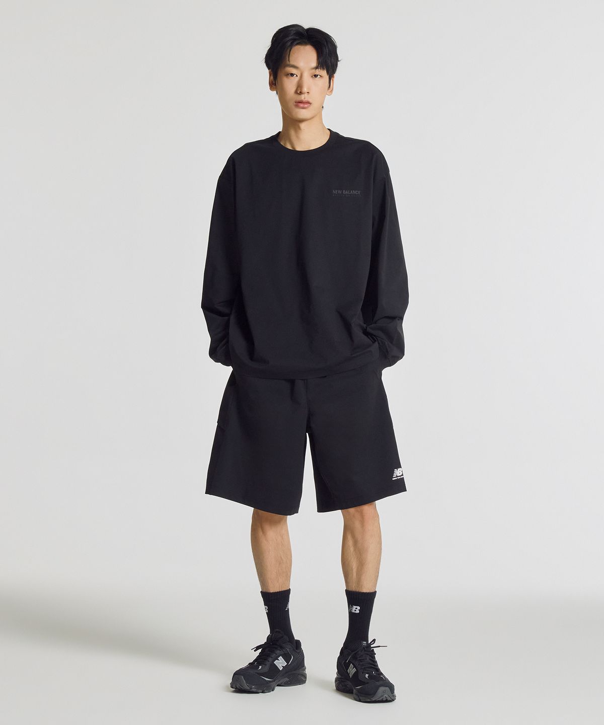 뉴발란스(NEW BALANCE) NBNVG31613 / UNI FROZEN ESSENTIAL 5부 니트 쇼츠 (BLACK)