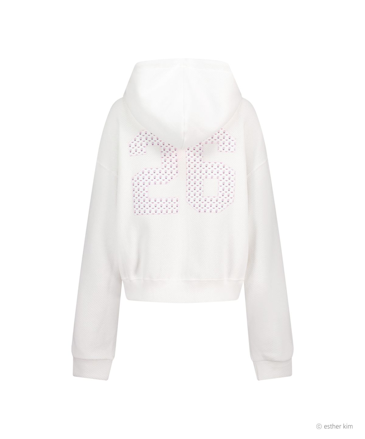 에즈이프 캘리(ASIF CALIE) ESTHER BUNNY X AS IF CALIE BUNNY PATTERN APPLIQUE HOOD ZIP UP WHITE