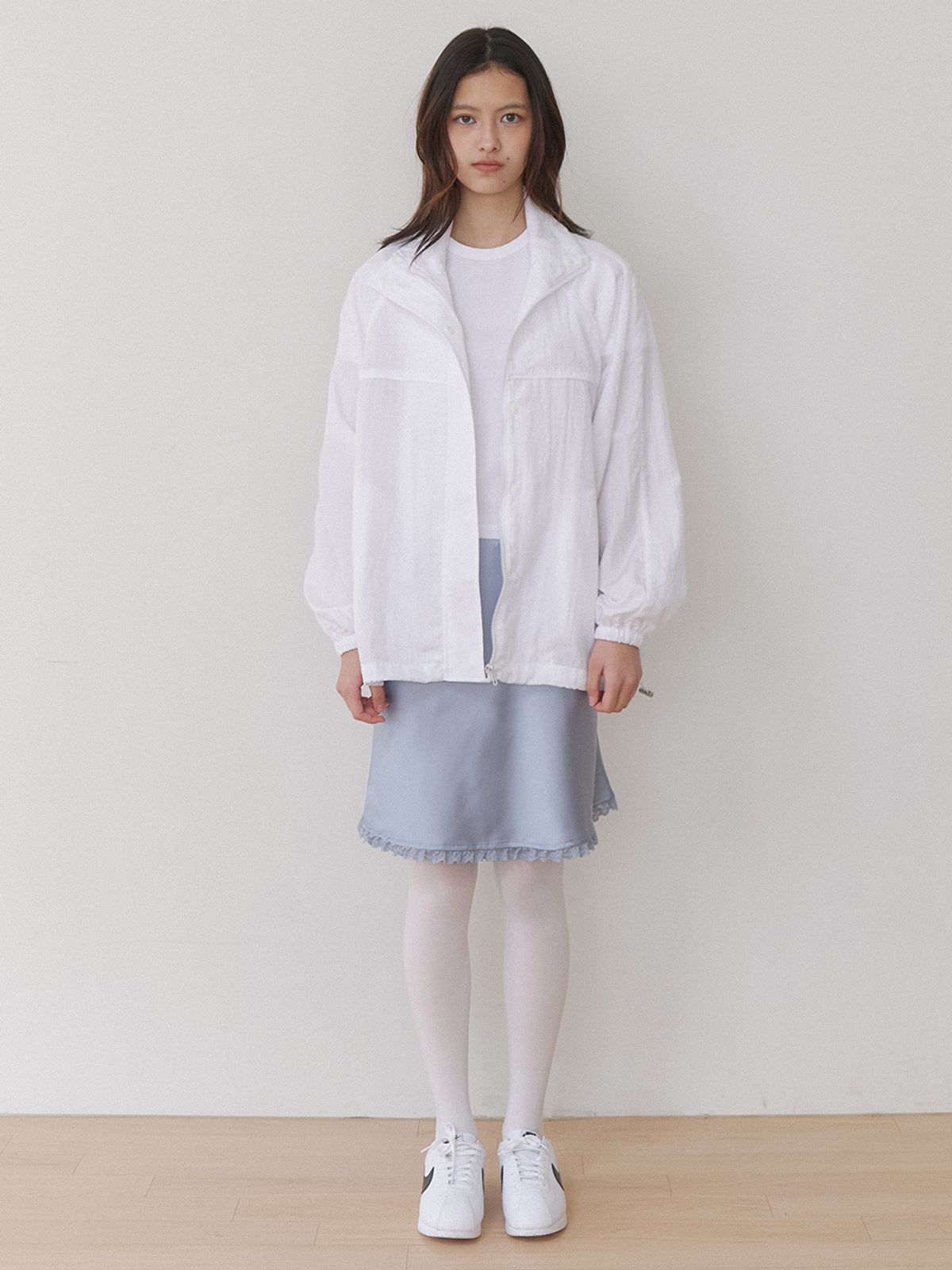 카인더베이비(KINDABABY) essential nylon wind jacket - off white