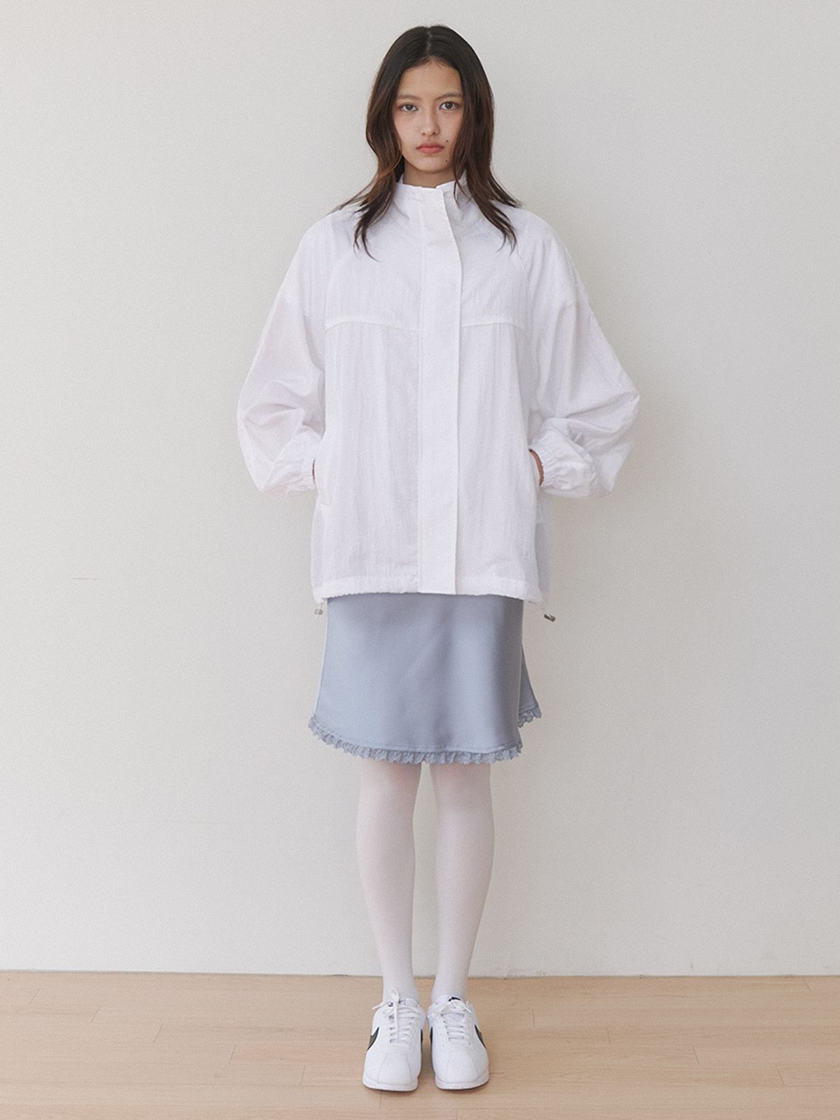 카인더베이비(KINDABABY) essential nylon wind jacket - off white