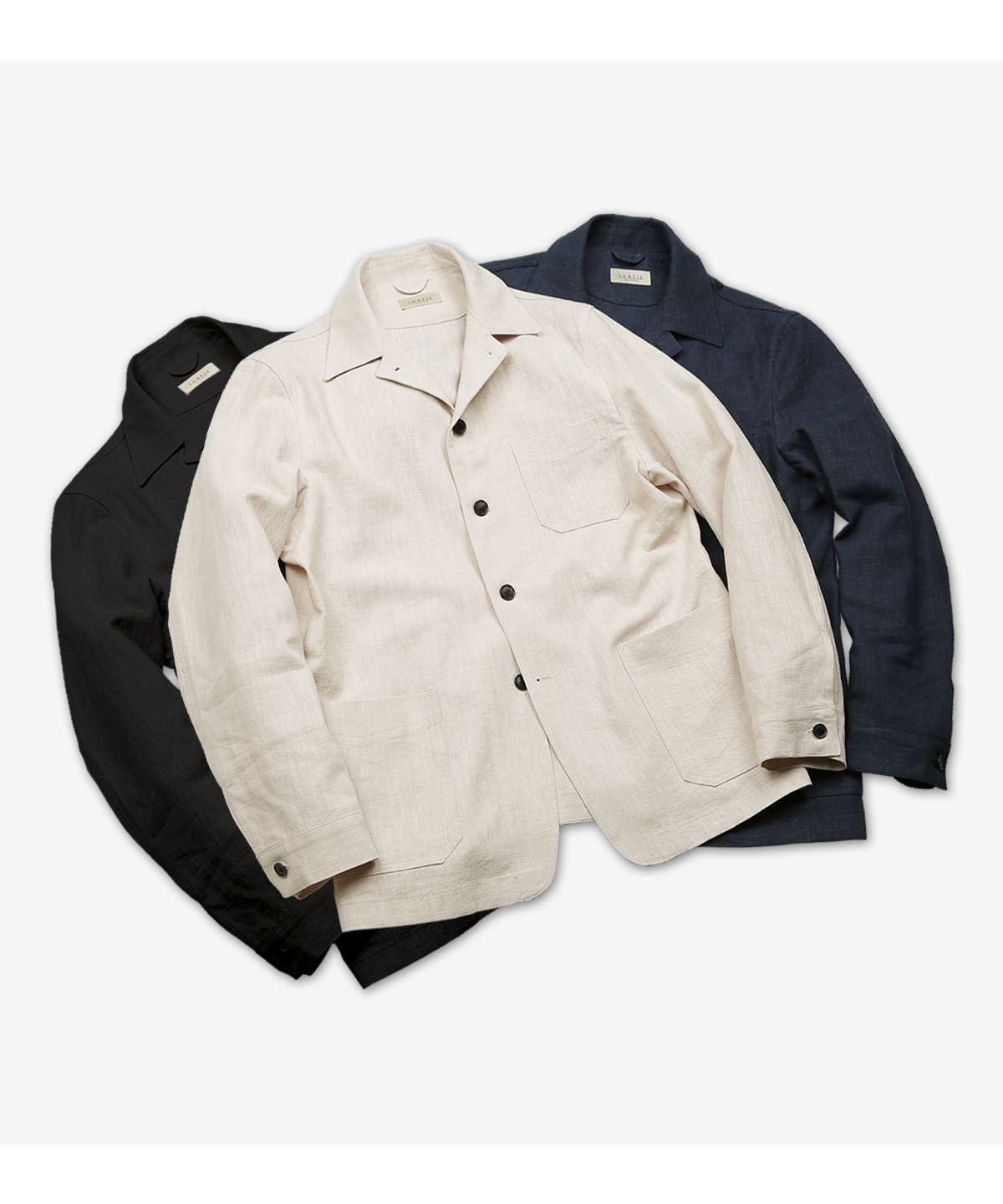 솔티(SORTIE) 8s Linen French Work Jacket (Black)