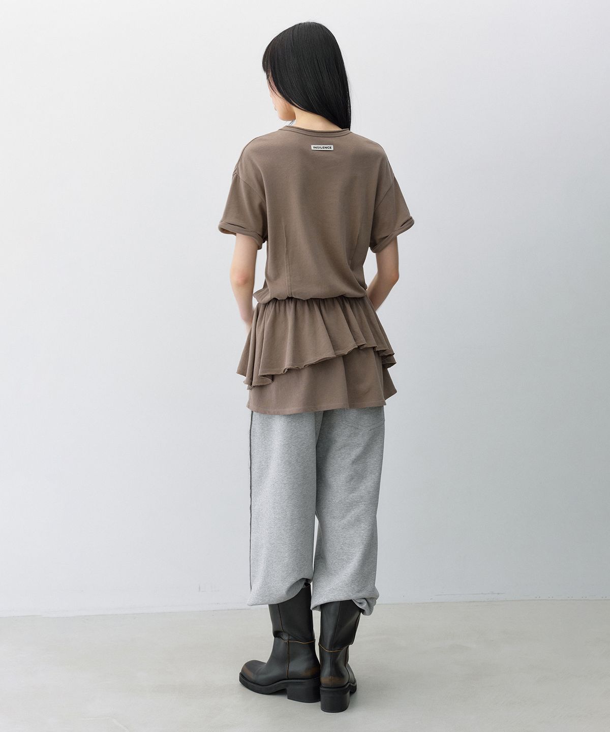 인사일런스 우먼(INSILENCE WOMEN) 린넨 코튼 레이어드 원피스 KHAKI BROWN