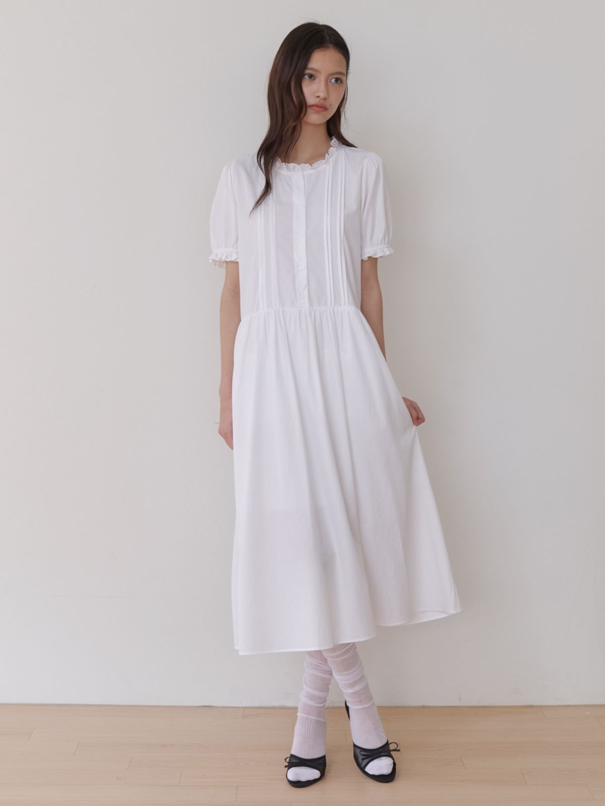 카인더베이비(KINDABABY) soft puff long dress - off white